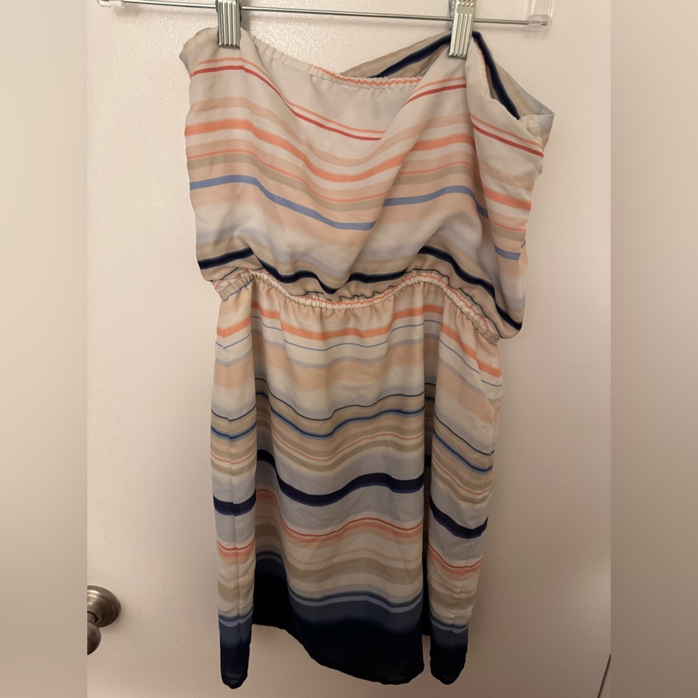 White House Black Market Striped Strapless Dress
